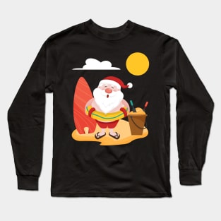 Christmas In July Funny Santa Summer Trip Vacation Mode Long Sleeve T-Shirt